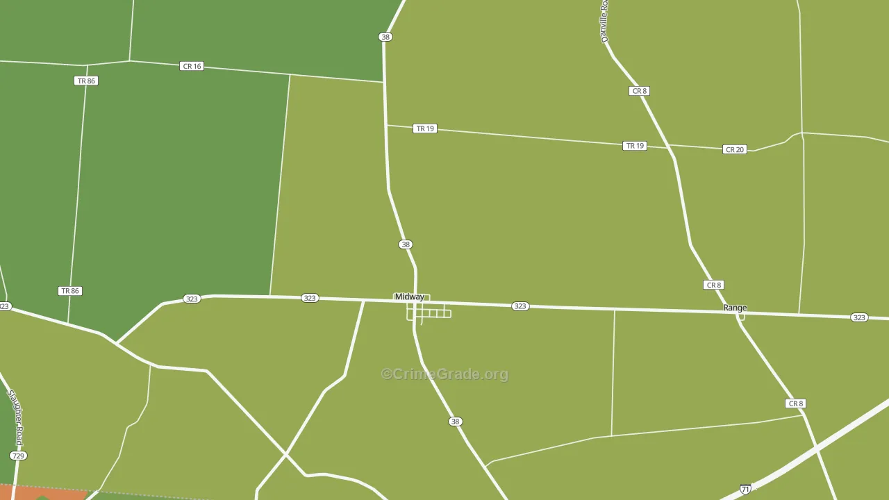 Sedalia, OH Map of Burglary Rates