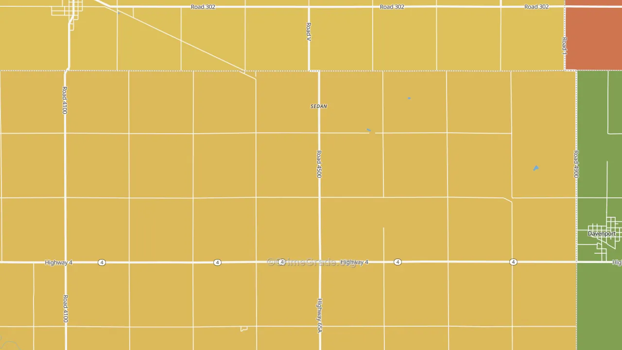 Sedan, NE Map of Burglary Rates