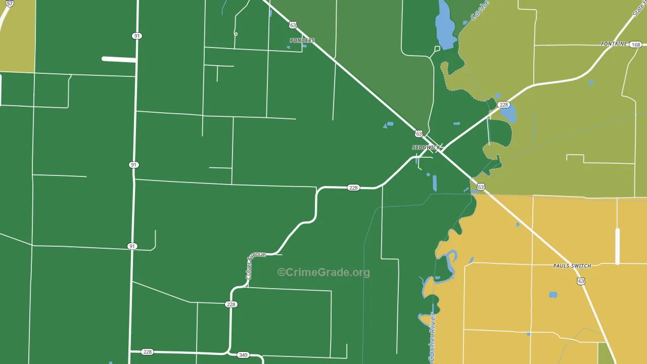 Sedgwick, AR Map of Burglary Rates