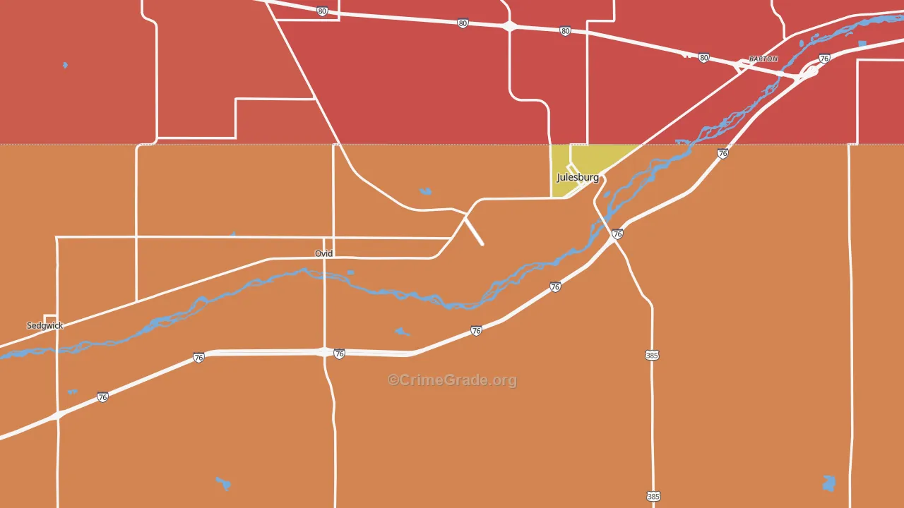 Sedgwick County, CO Map of Burglary Rates