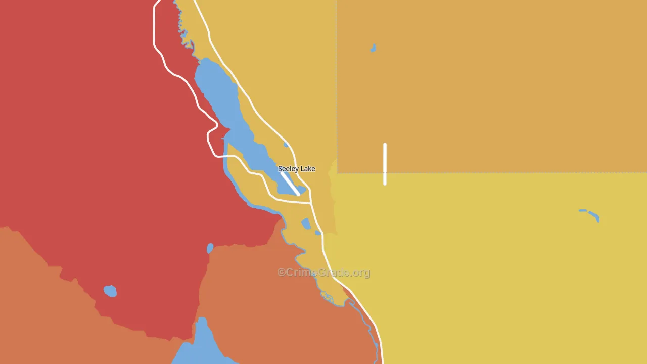 Seeley Lake, MT Map of Burglary Rates
