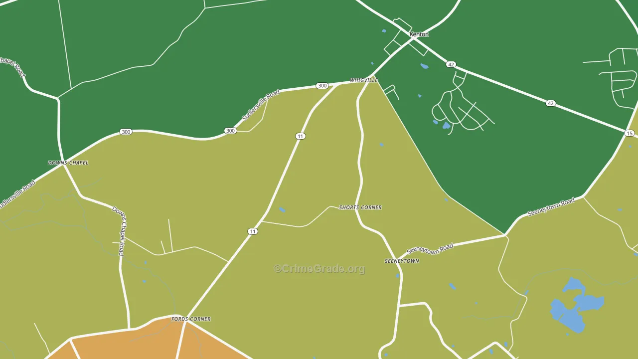 Seeneytown, DE Map of Burglary Rates