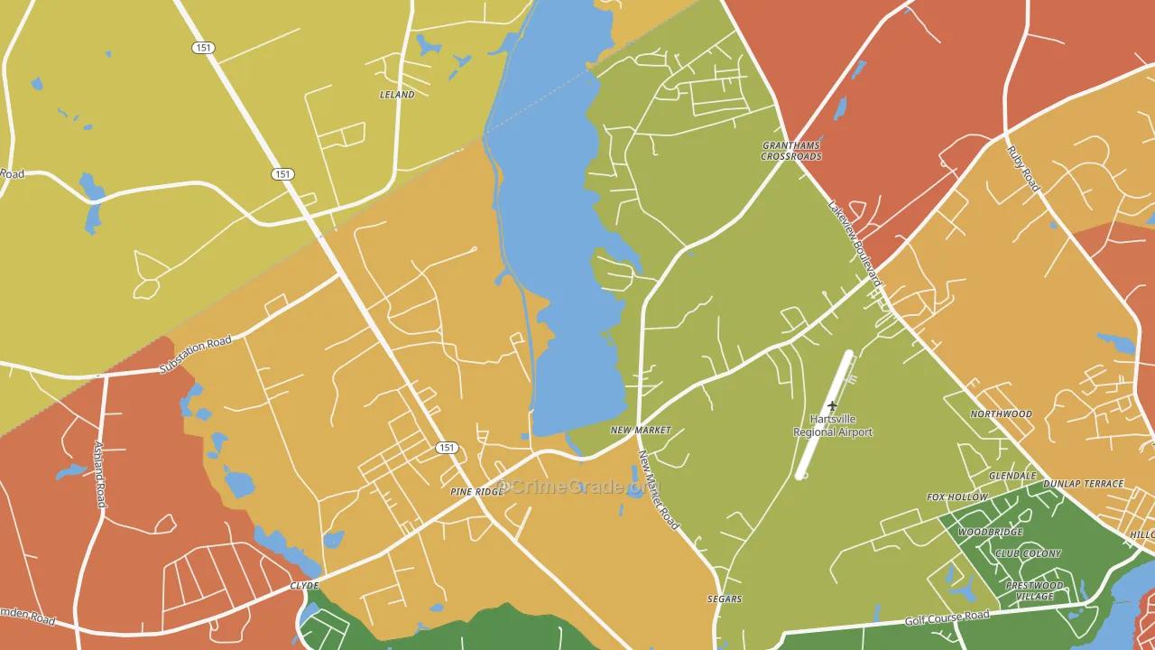 Segars, SC Map of Burglary Rates