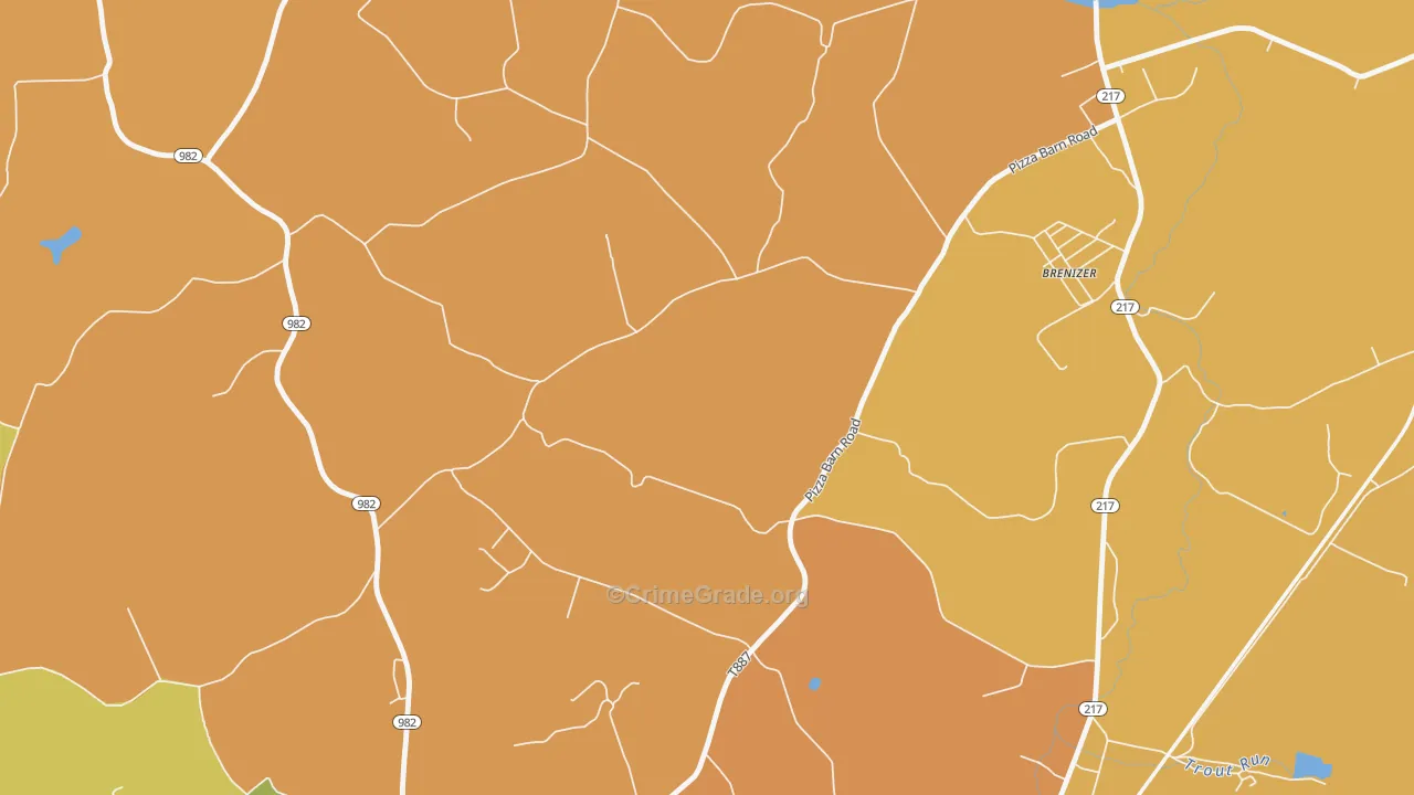 Seger, PA Map of Burglary Rates