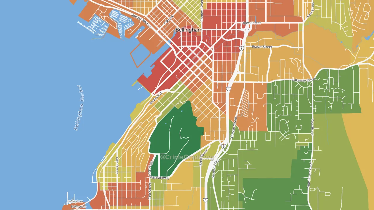 Sehome, Bellingham, WA Map of Burglary Rates