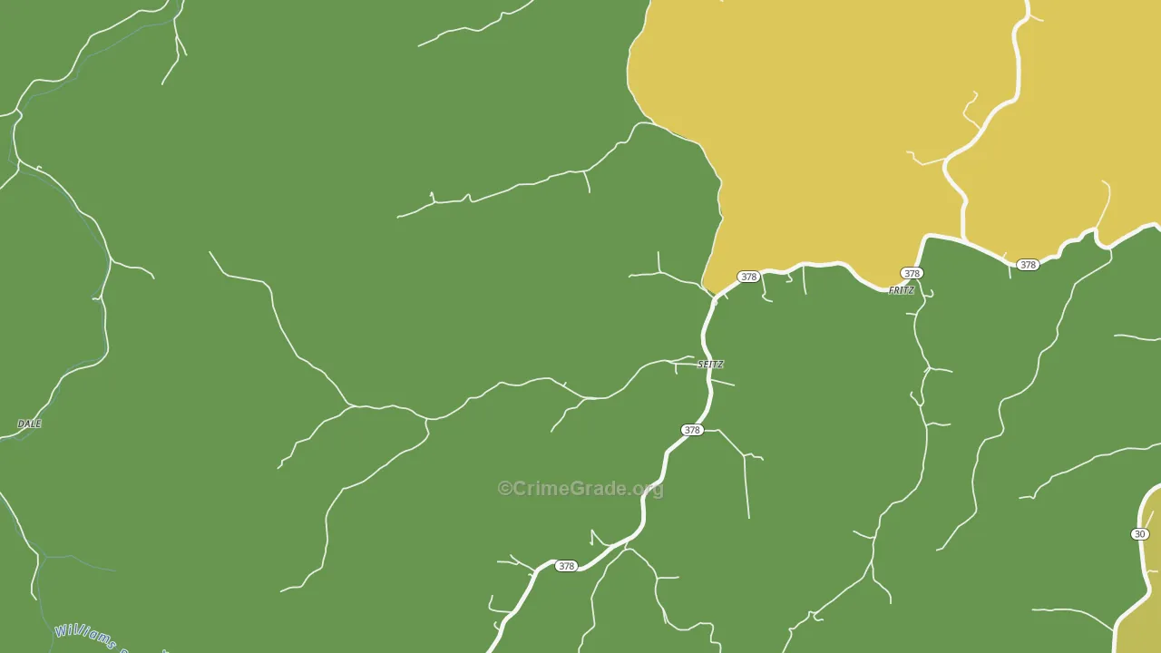 Seitz, KY Map of Burglary Rates