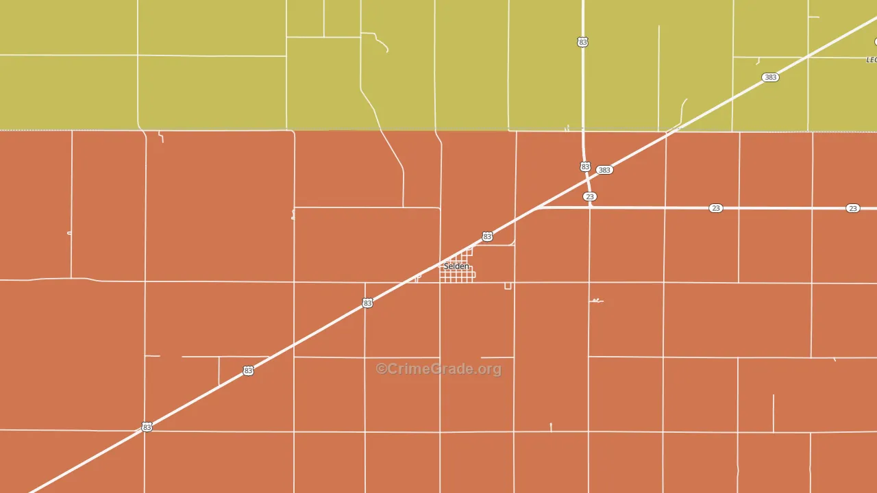Selden, KS Map of Burglary Rates