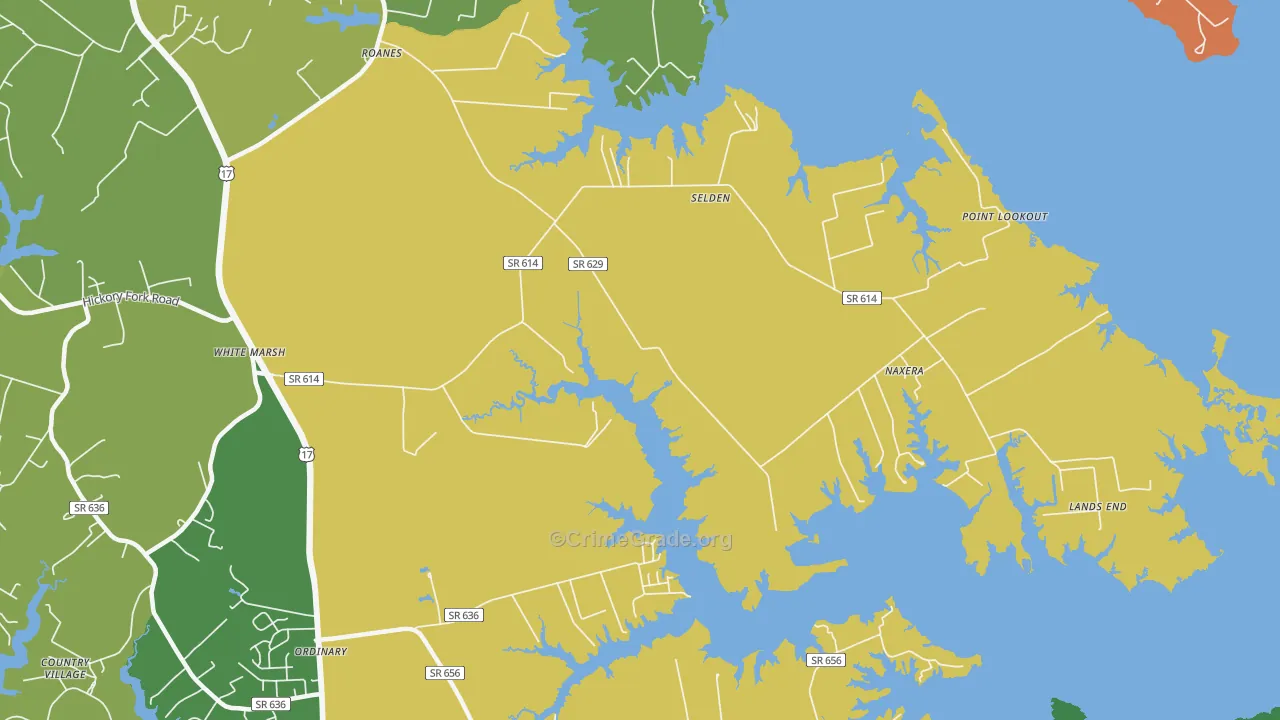 Selden, VA Map of Burglary Rates