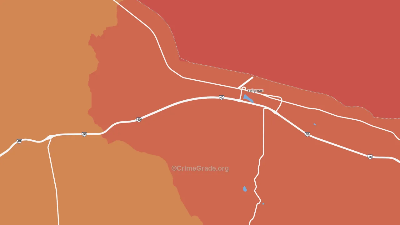Seligman, AZ Map of Burglary Rates