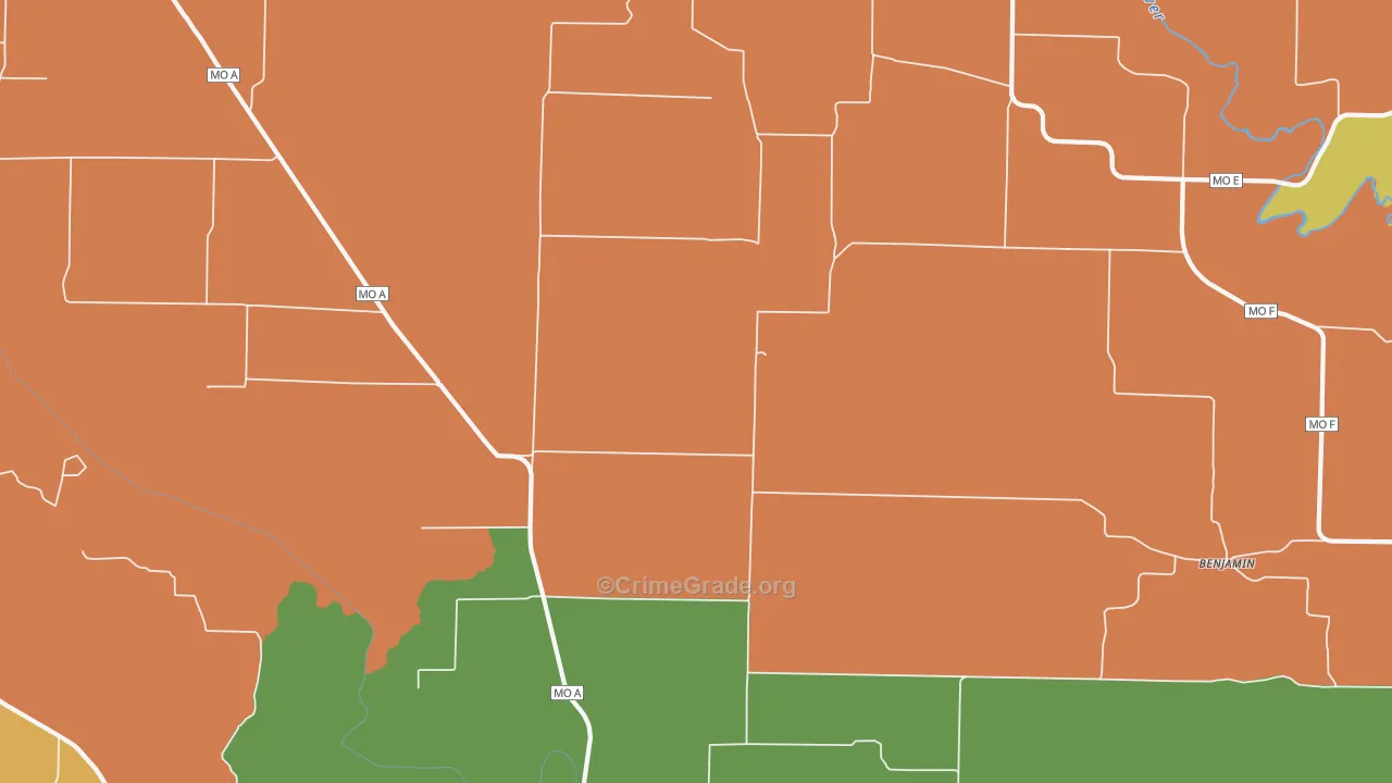 Sellers, MO Map of Burglary Rates