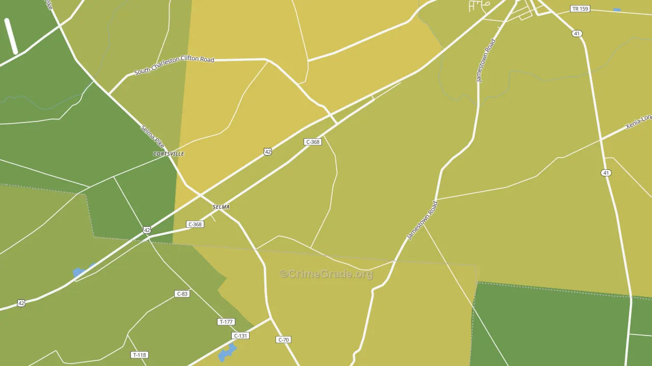 Selma, OH Map of Burglary Rates