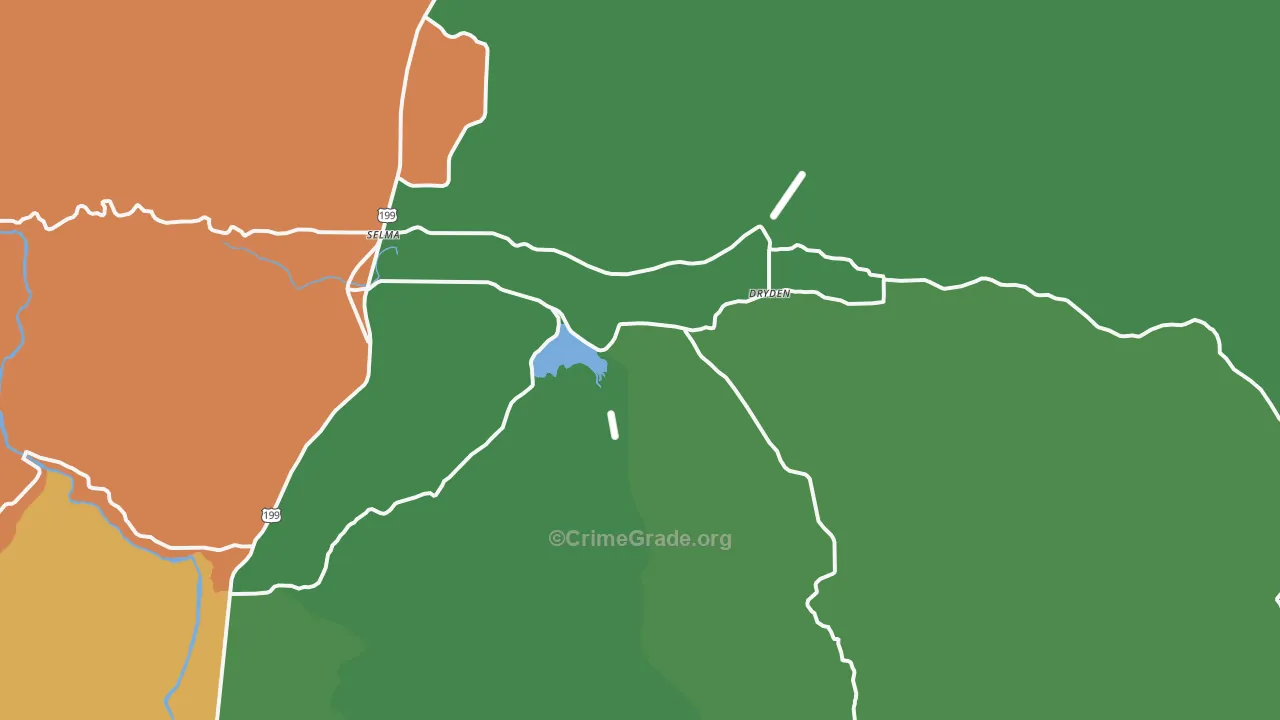 Selma, OR Map of Burglary Rates