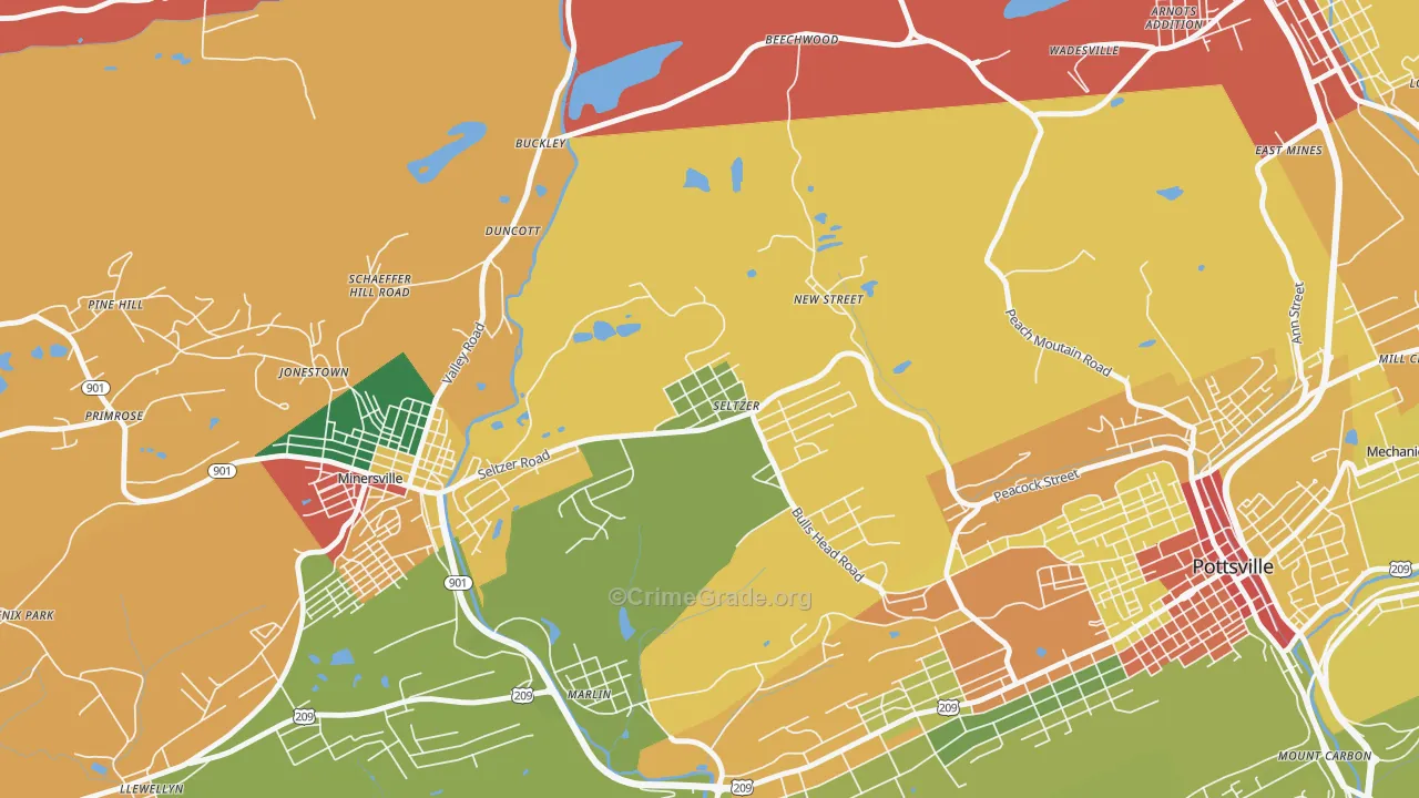 Seltzer, PA Map of Burglary Rates