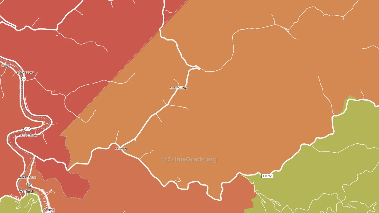 Selwyn, WV Map of Burglary Rates