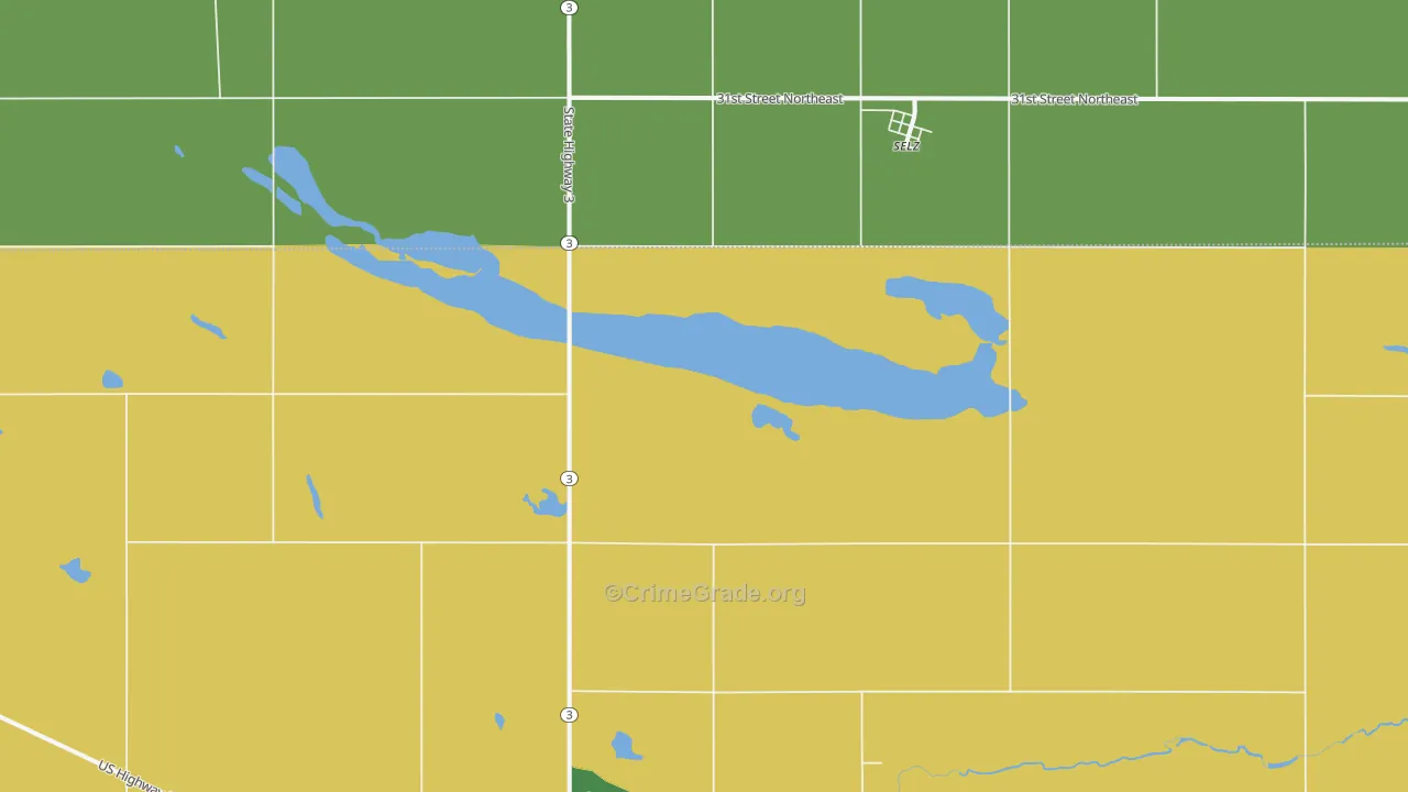 Selz, ND Map of Burglary Rates
