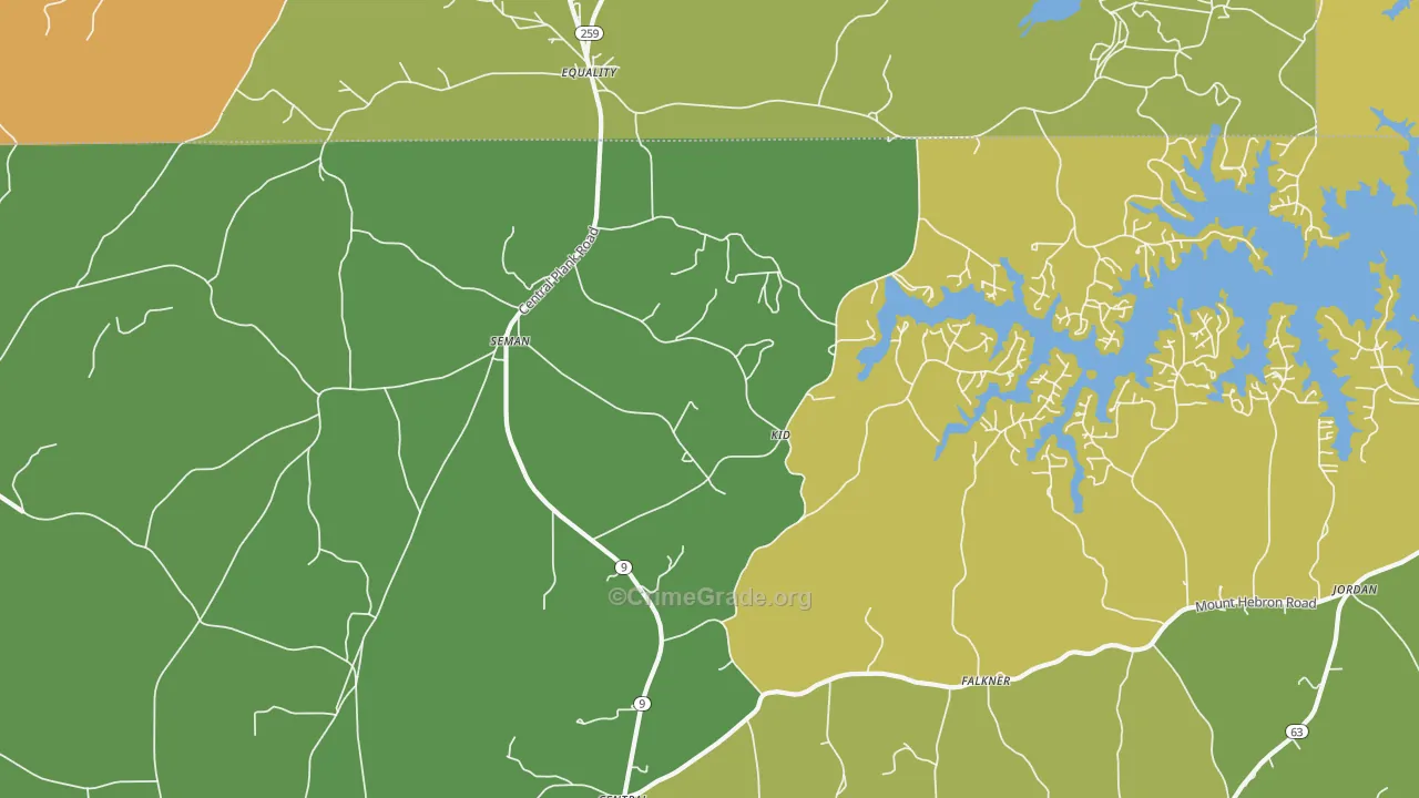 Seman, AL Map of Burglary Rates
