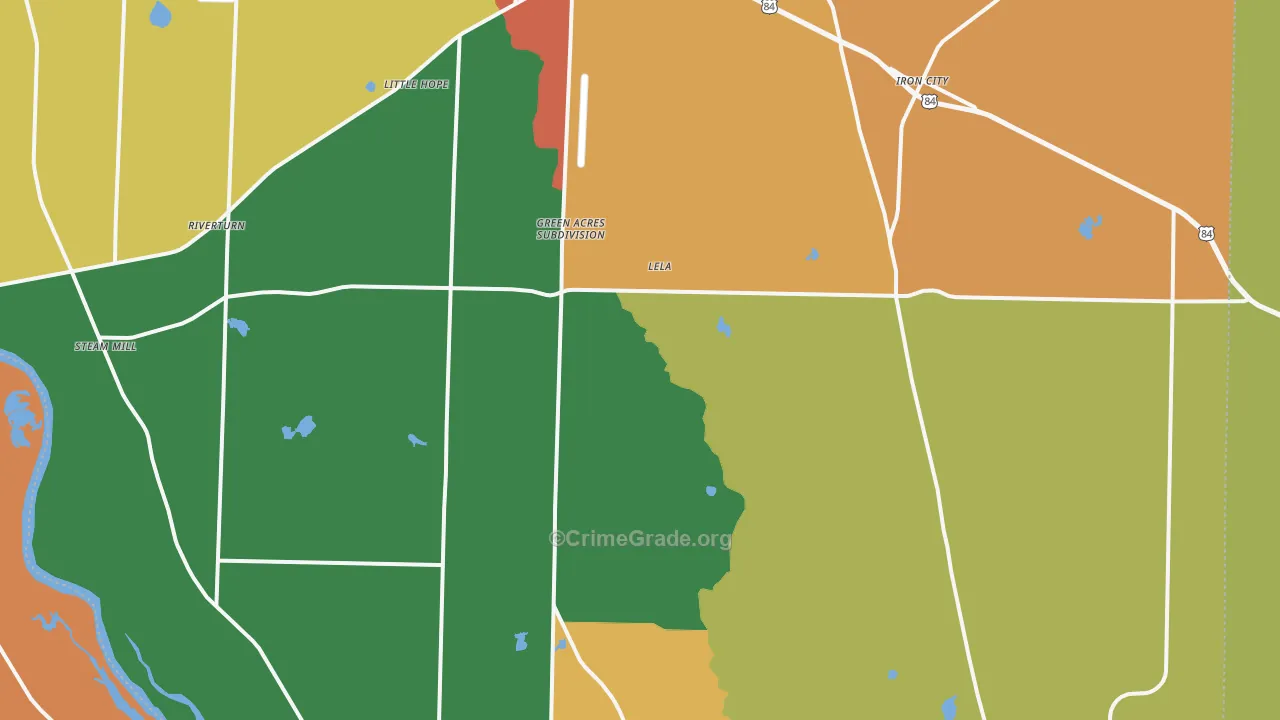 Seminole County, GA Map of Burglary Rates