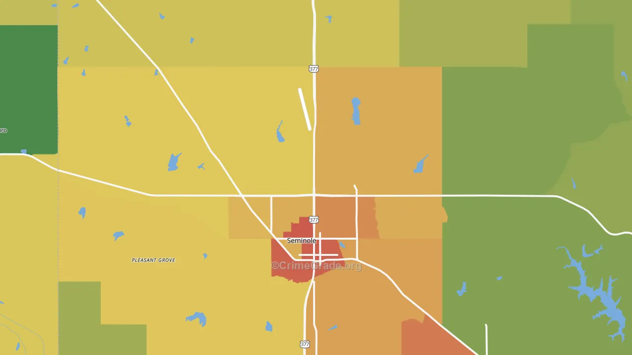 Seminole, OK Map of Burglary Rates