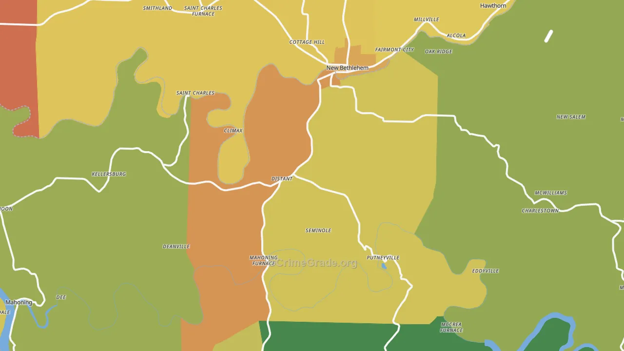 Seminole, PA Map of Burglary Rates