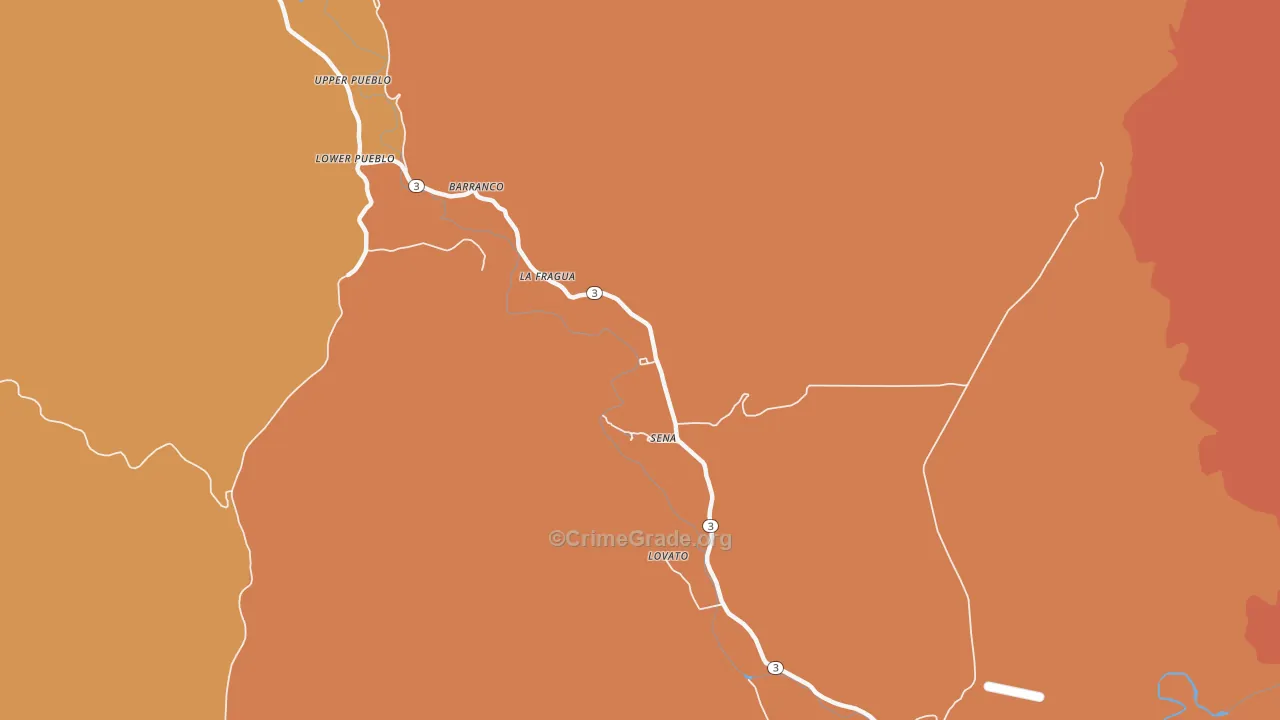 Sena, NM Map of Burglary Rates
