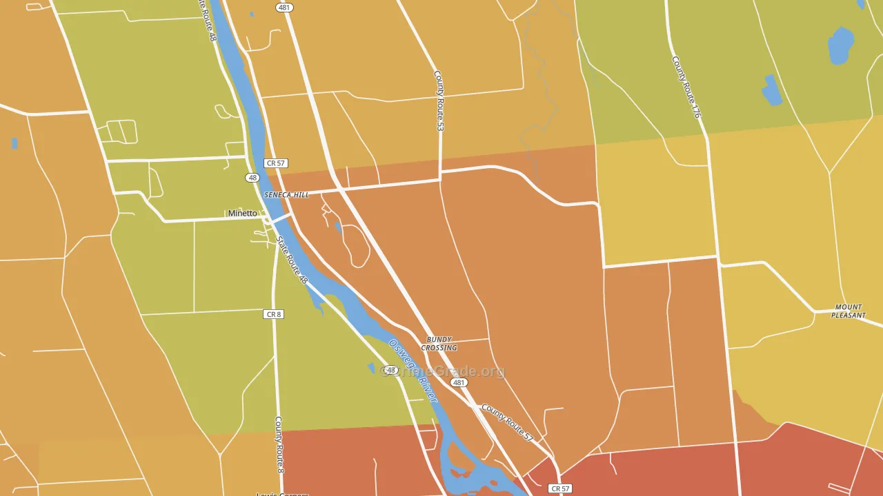 Seneca Hill, NY Map of Burglary Rates