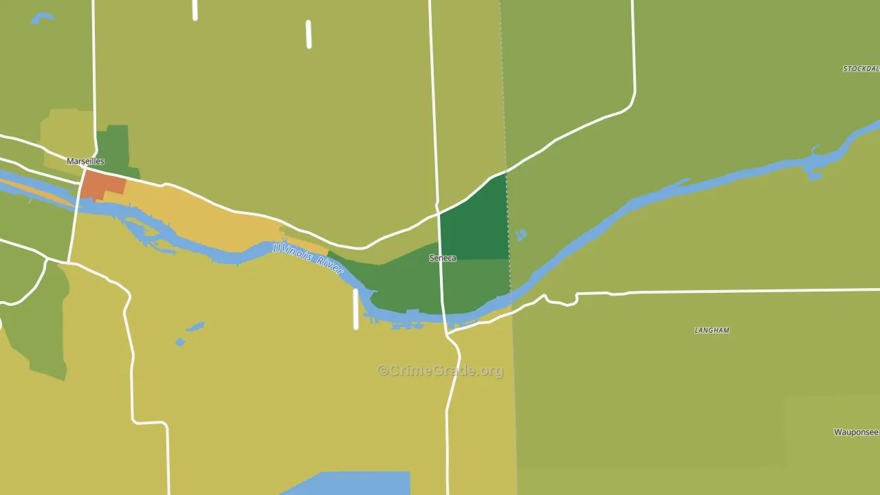 Seneca, IL Map of Burglary Rates