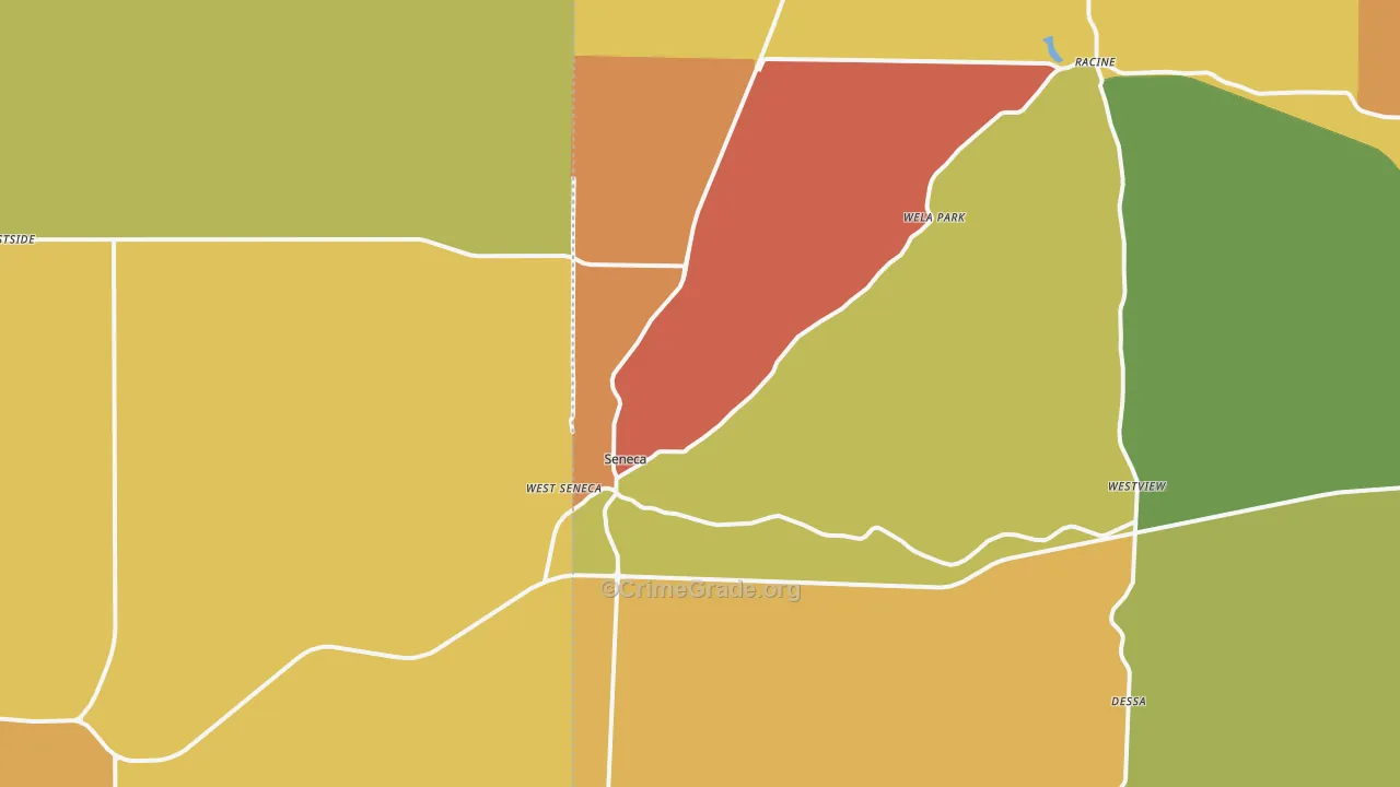 Seneca, MO Map of Burglary Rates