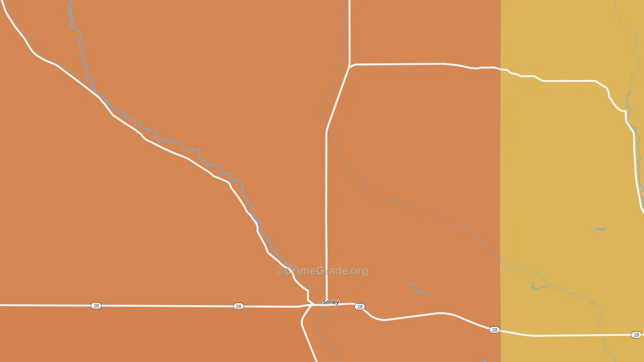 Seney, MI Map of Burglary Rates