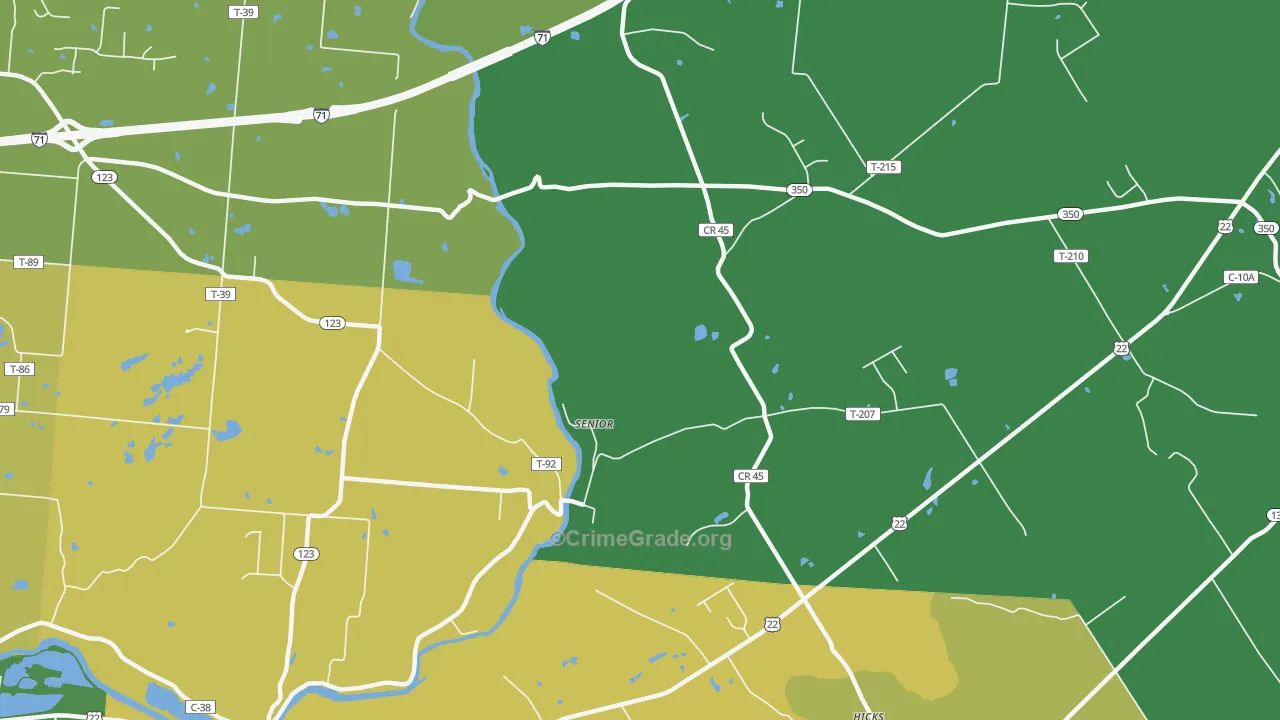 Senior, OH Map of Burglary Rates