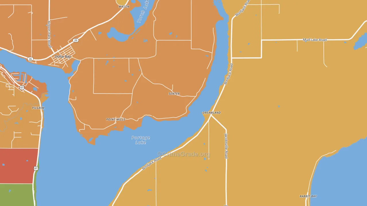 Senter, MI Map of Burglary Rates