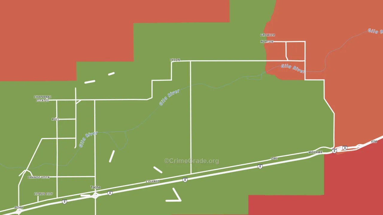 Sentinel, AZ Map of Burglary Rates