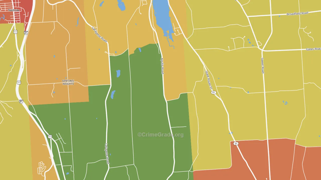 Sentinel Heights, NY Map of Burglary Rates