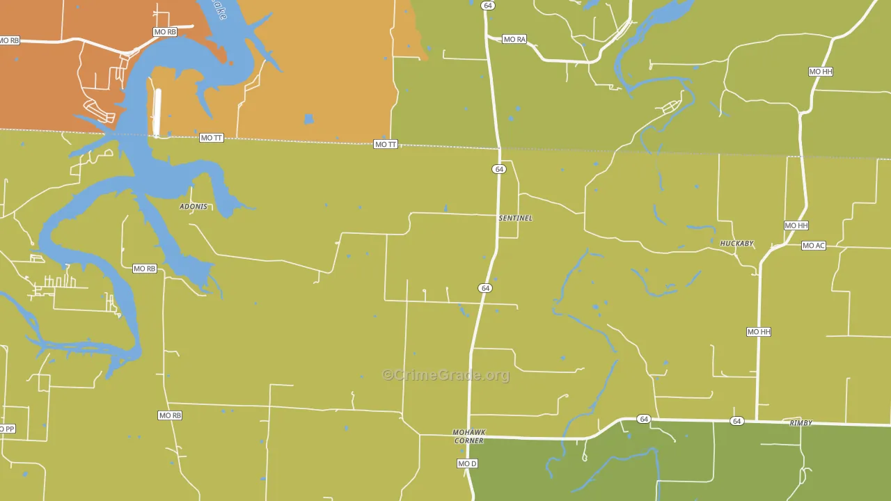 Sentinel, MO Map of Burglary Rates