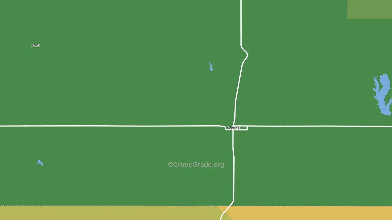 Sentinel, OK Map of Burglary Rates