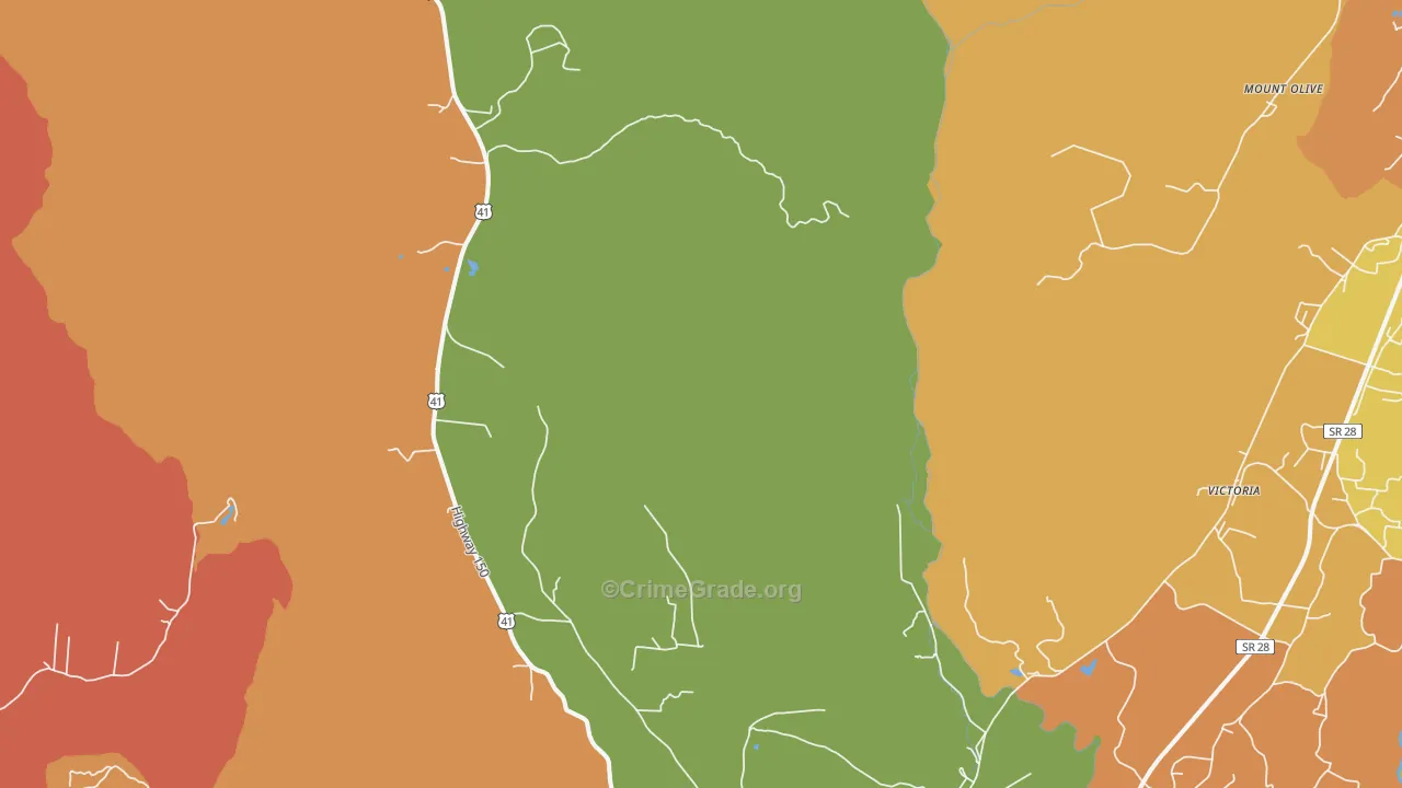 Sequatchie, TN Map of Burglary Rates