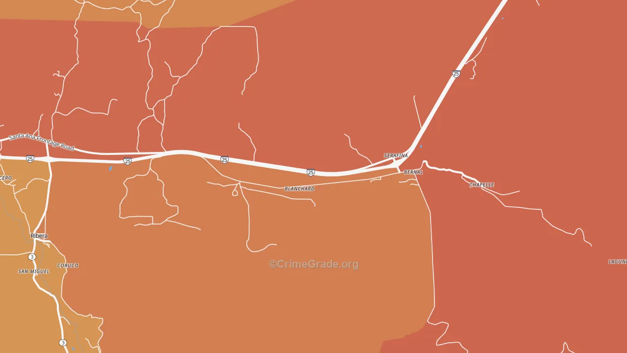 Serafina, NM Map of Burglary Rates
