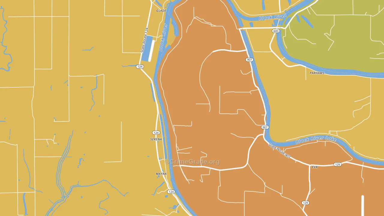Serena, LA Map of Burglary Rates