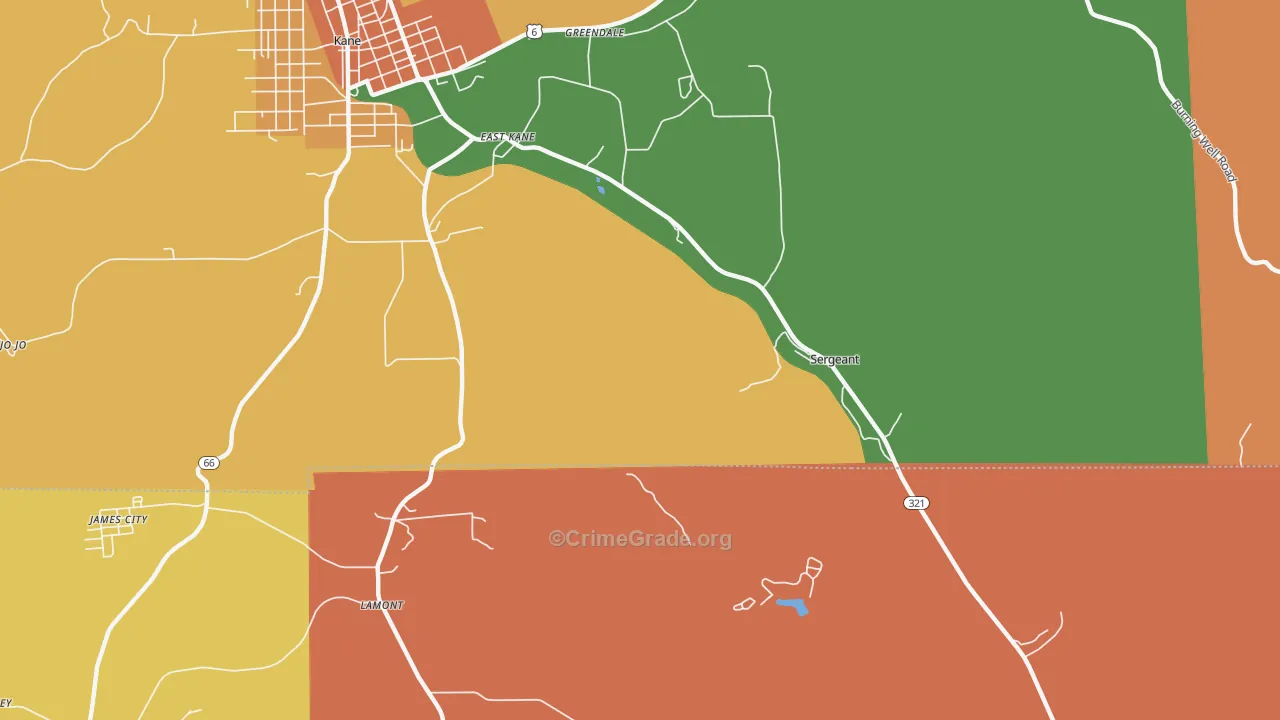 Sergeant, PA Map of Burglary Rates