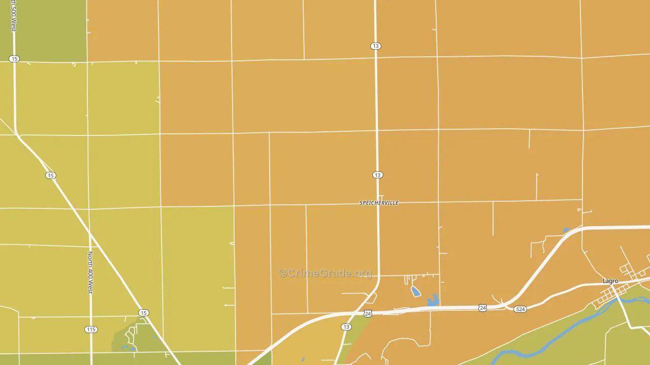 Servia, IN Map of Burglary Rates