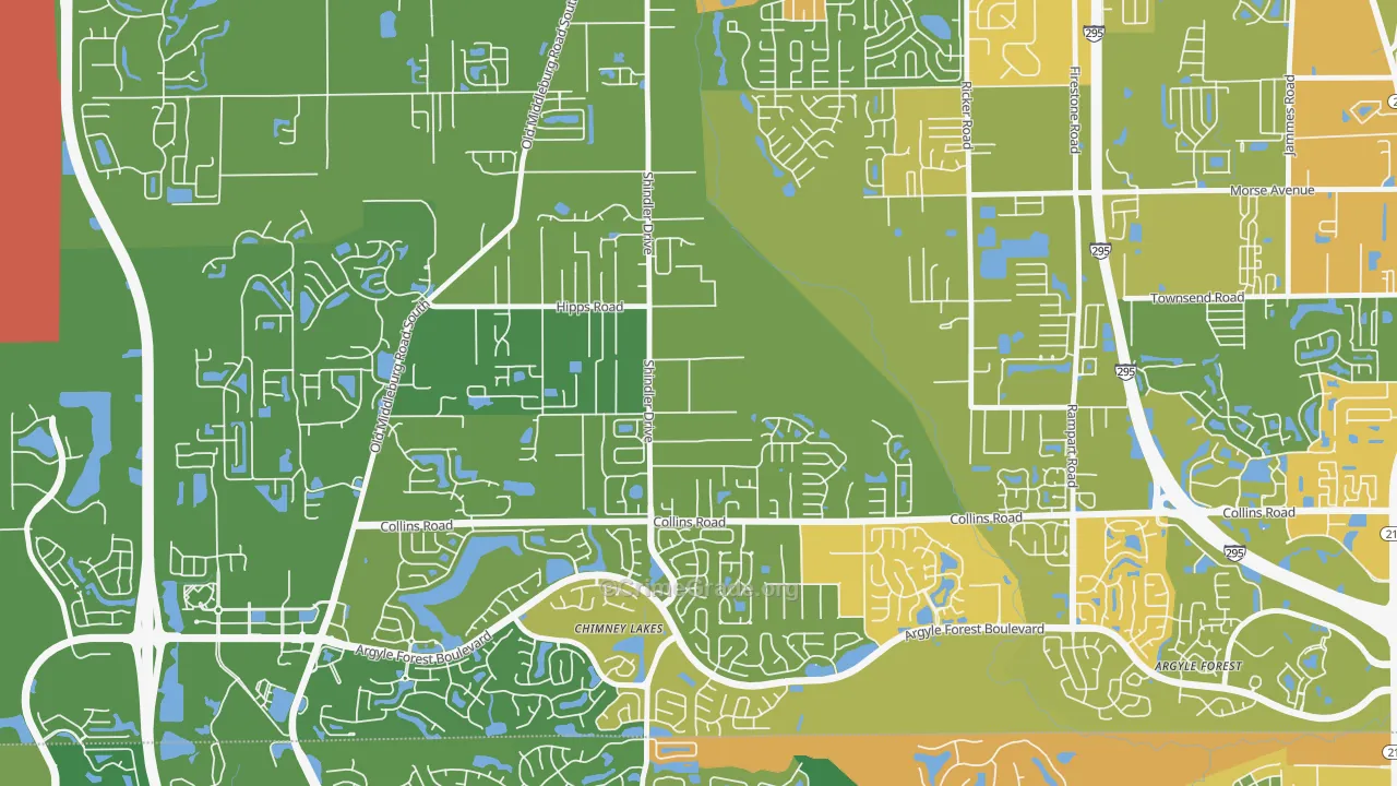 Settlers Landing, Jacksonville, FL Map of Burglary Rates