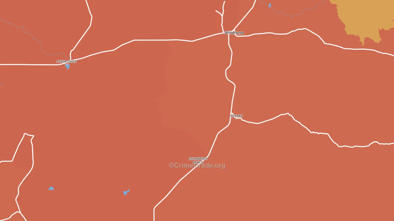 Seven Lakes, NM Map of Burglary Rates