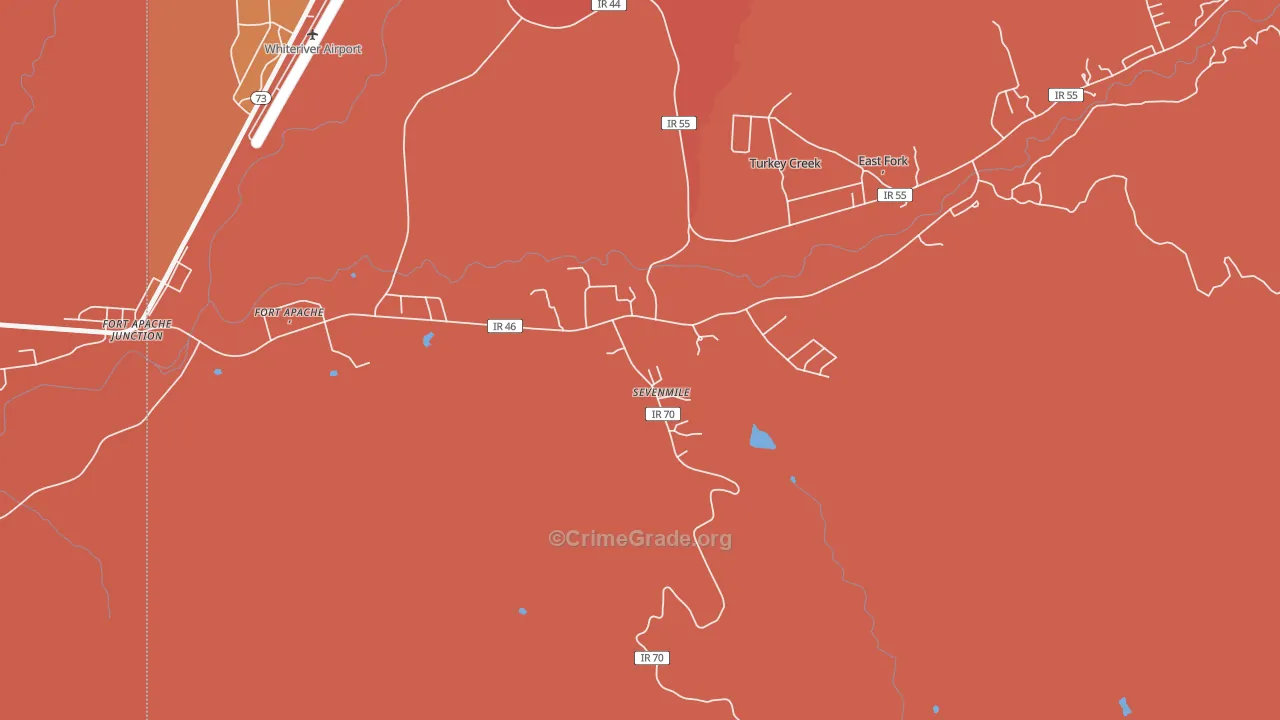 Seven Mile, AZ Map of Burglary Rates