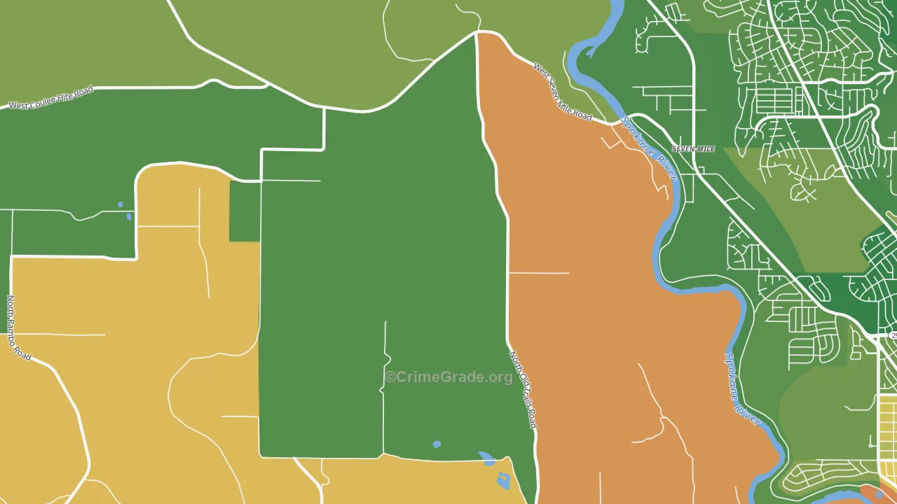Seven Mile, WA Map of Burglary Rates