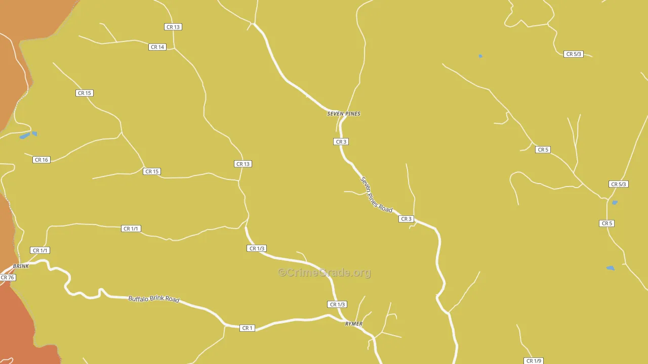 Seven Pines, WV Map of Burglary Rates