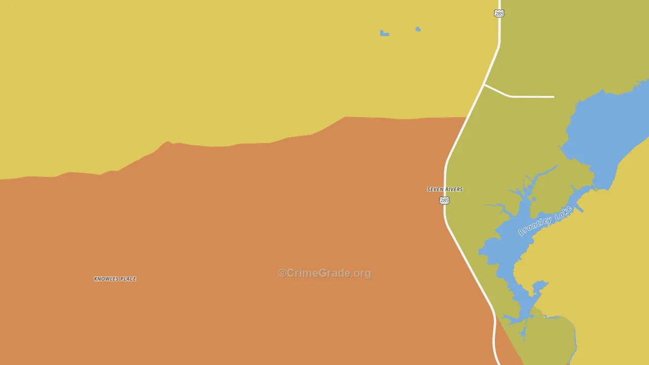 Seven Rivers, NM Map of Burglary Rates