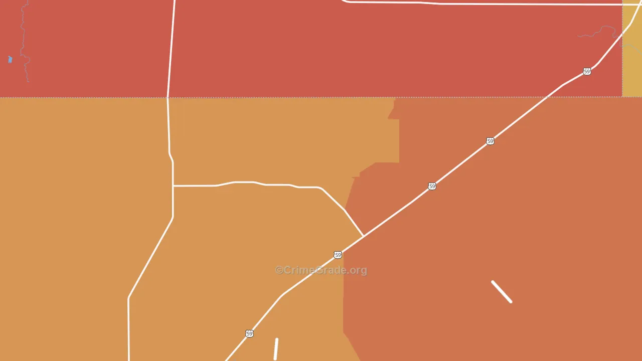 Seven Sisters, TX Map of Burglary Rates