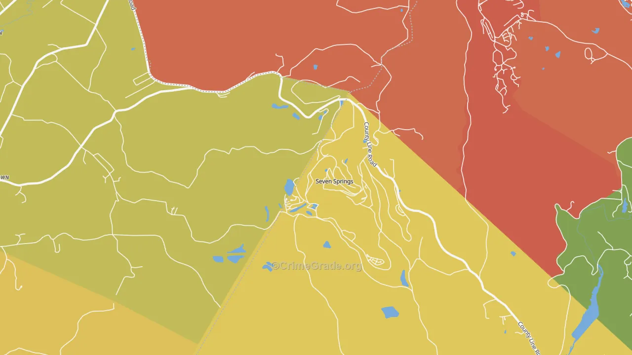 Seven Springs, PA Map of Burglary Rates