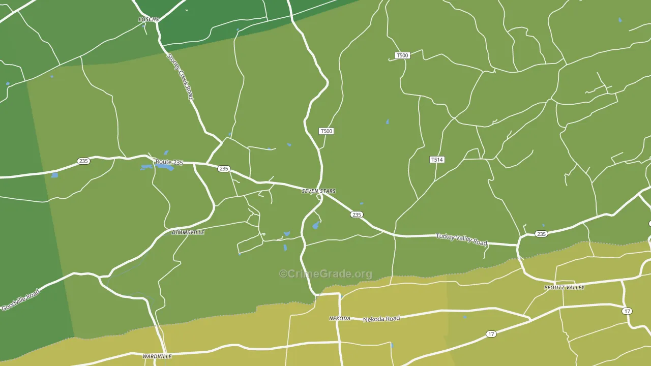 Seven Stars, PA Map of Burglary Rates