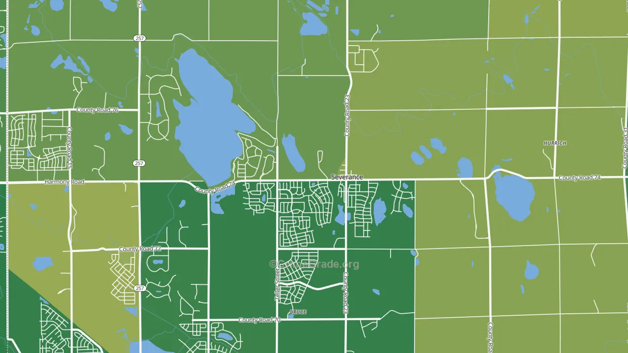 Severance, CO Map of Burglary Rates
