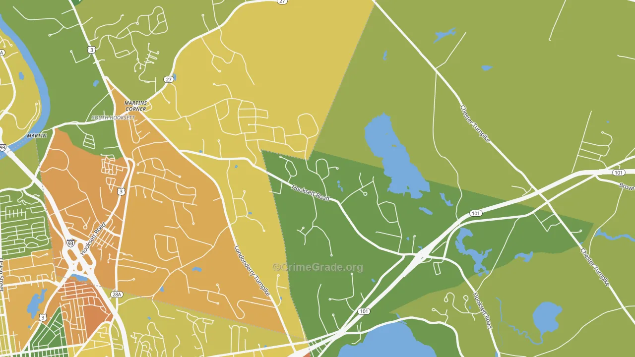 Severance, NH Map of Burglary Rates